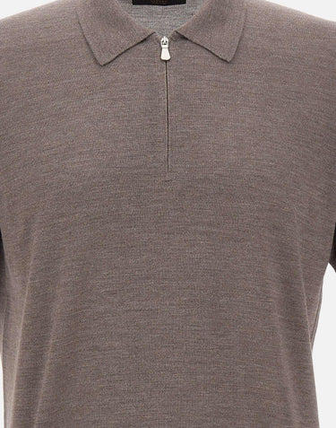 Polo in misto lana con zip 43166 16401170 GRAN SASSO 