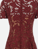 Abito mini in pizzo 111SABU BURGUNDY SELF-PORTRAIT 