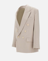 "Relaxed Double Breasted Jacket" 1325WJK006442A PUMICE VICTORIA BECKHAM 