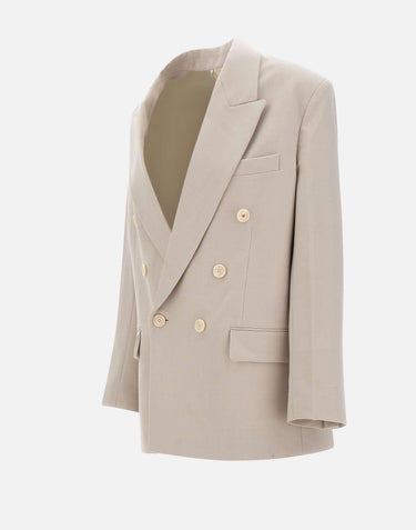 "Relaxed Double Breasted Jacket" 1325WJK006442A PUMICE VICTORIA BECKHAM 