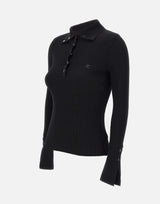 Polo "Classic Rib" 325MPO051FI0001 BLACK COURREGES 