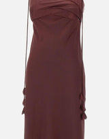 Abito in raso con inserti floreali 218MBU BURGUNDY SELF-PORTRAIT 