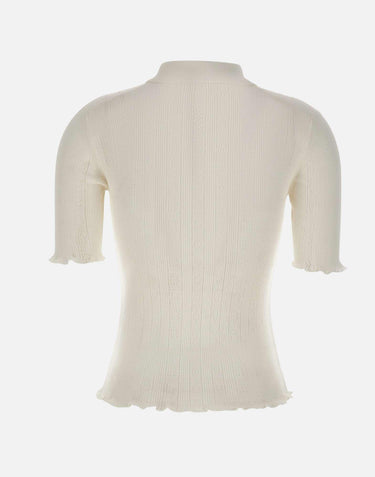 Polo con volant 1226KTP007273A WHITE VICTORIA BECKHAM 