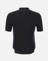 Polo in seta con zip 43128 23510099 GRAN SASSO 