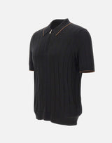 Polo in seta con zip 43128 23510099 GRAN SASSO 