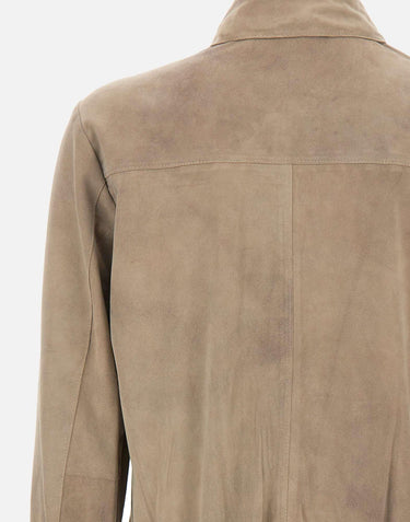 Giacca in pelle scamosciata GU26S24098CMAK GREY GIORGIO BRATO 
