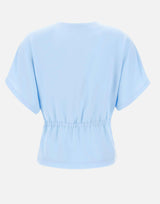 Top in crêpe con scollo a V TOP16522 LIGHTBLUE NISSA 