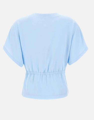 Top in crêpe con scollo a V TOP16522 LIGHTBLUE NISSA 