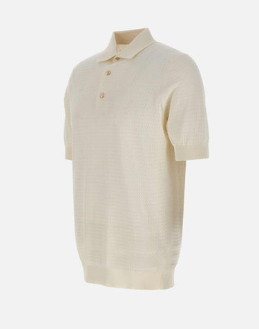 Polo in cotone con lavorazione a treccine PL1MC CR14T020 FILIPPO DE LAURENTIIS 