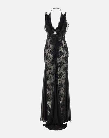 Abito in pizzo RRS16673 BLACK NISSA 