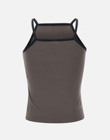 "Contrast Tank Top" 126JDE149JS0203 CARBLACK COURREGES 