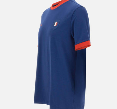 T-shirt in cotone elasticizzato con bandiera 50562134 419 BOSS 