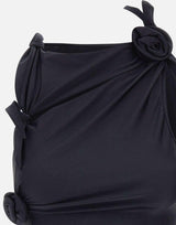 Top asimmetrico con fiore COPT76545 BLK COPERNI 