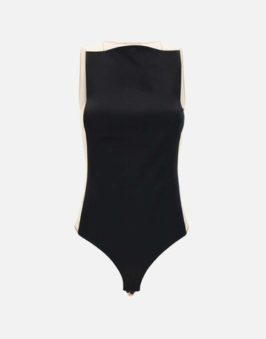 "Illusion Satin Bodysuit" 225JBD139TA0007 B067 COURREGES 