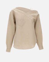 Blusa in lino asimmetrica COPCH52F2060 BEI COPERNI 