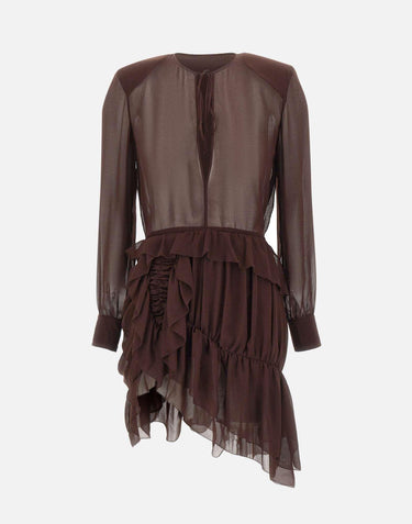 Abito con ruches QZ006 BROWN JACQUES WEI 