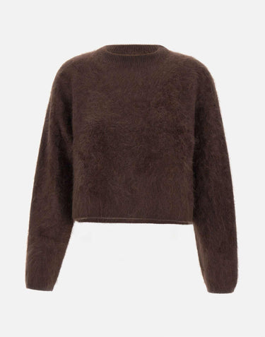 "Brushed crewneck" 24084 MOCHA SOFT GOAT 