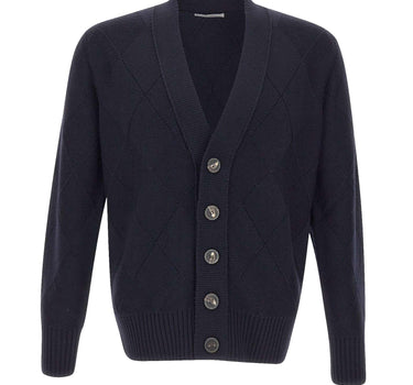 Cardigan in lana con texture a rombi 411304 041 KANGRA 