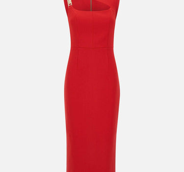 "Cameron asymmetrical midi dress" 25031221 RED REBECCA VALLANCE