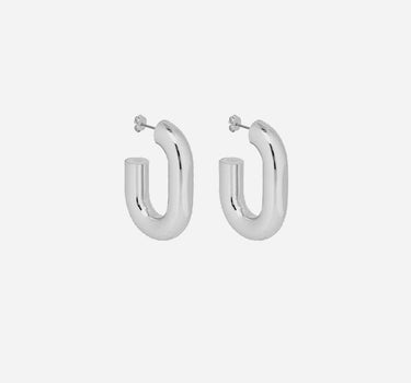 "Oversized single hoop earrings" 22ABB0216MET346 SILVER RABANNE 