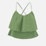 "Tank top volant mixed fabric" T35218 84 SUN68 