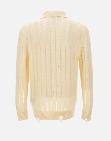 Cardigan in maglia destroyed S6LAMAKP042 015 LANEUS 
