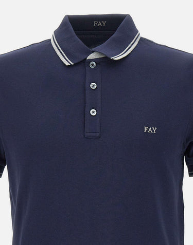 Polo in piquet di cotone stretch NPMB250140STDW U806 FAY 