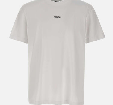 T-shirt con logo ricamato e stampa sul retro F0256325 1101 ICEBERG 