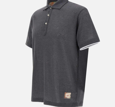 Polo "Bridge" in cotone e lino BRIDGEVR0326 PIOMBO BOB 