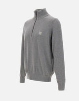 Maglia colletto con zip in cotone e cashmere 50527585 041 BOSS 
