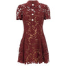 Abito mini in pizzo 111SABU BURGUNDY SELF-PORTRAIT 