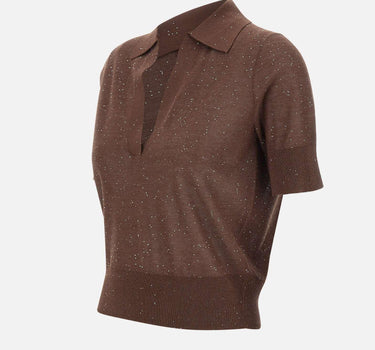 Polo con micro paillettes 390026 833 KANGRA 