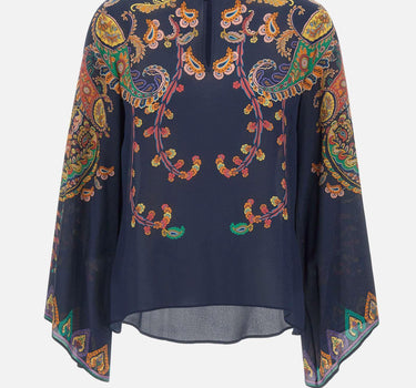 Blusa in seta con stampa paisley floreale WRJA0162 AKG23X0883 ETRO 
