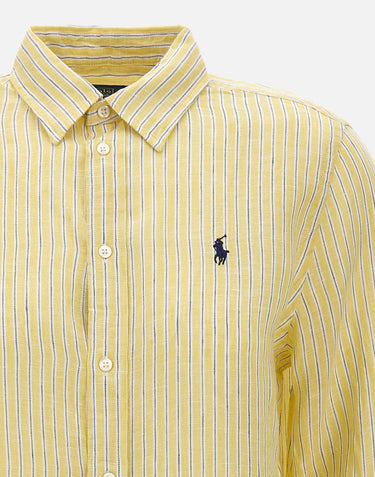 Camicia over in lino a righe 211A96158 002 POLO RALPH LAUREN 