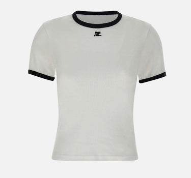 T-shirt "Signature contrast" VESJTS017JS0070 HERWHITEBLK COURREGES 