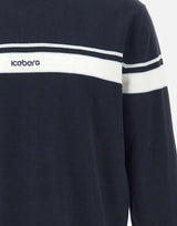 Maglia girocollo con righe e logo A0039505 6689 ICEBERG 