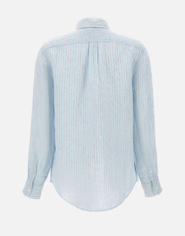 Camicia over in lino a righe 211A96158 003 POLO RALPH LAUREN 