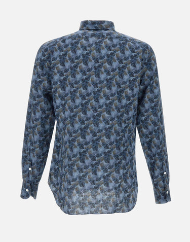 Camicia uomo in cotone e lino LFU02P0147117U 0001 BARBA 