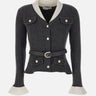 Cardigan a costine con cintura 131TGR GREY SELF-PORTRAIT 