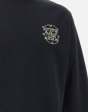 "Le sweatshirt slogan tresses" SW172 CO127BLACK DROLE DE MONSIEUR 