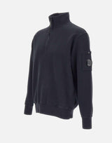 "Brushed and Emerized Diagonal Fleece Half Zip Sweatshirt" 19CMSS142A 006372G888 C.P. COMPANY 
