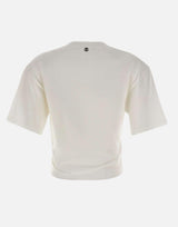 T-shirt perforante in cotone stampato 26PJTE030C00555 P100 RABANNE 