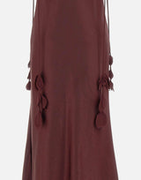 Abito in raso con inserti floreali 218MBU BURGUNDY SELF-PORTRAIT 