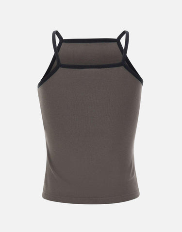 "Contrast Tank Top" 126JDE149JS0203 CARBLACK COURREGES 
