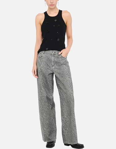 Jeans flare con stampa MF5333T160A P9132 LIU-JO 