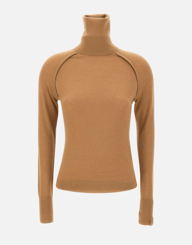"Fine Merino Sweater" 1325KTP006541A CAMEL VICTORIA BECKHAM 