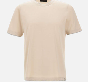 T-shirt in cotone con profili doppiati 60123 73710008 GRAN SASSO 