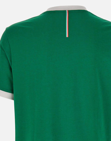 T-shirt in cotone elasticizzato con bandiera 50562134 320 BOSS 