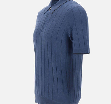 Polo in seta con zip 43128 23510570 GRAN SASSO 