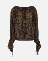 Blusa in chiffon con stampa zebrata 2C440A M5179 BLUMARINE 